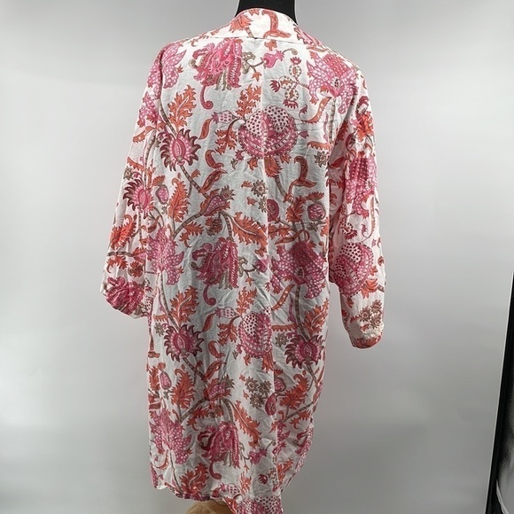 Roller Rabbit Amanda Kimono floral paisley robe cover up 100% cotton one size - Picture 9 of 10